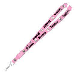 Pittsburgh Steelers Lanyard Breakaway with Key Ring Style Pink Design Special Order