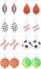 8pairs Ball Leather Earrings for Women Lightweight Baseball/Basketball/Football Earrings Sports Earrings Set