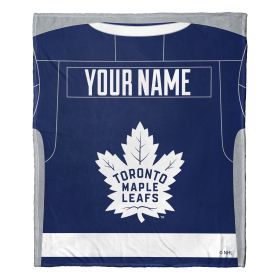 [Personalization Only] OFFICIAL NHL Jersey Personalized Silk Touch Throw Blanket - Maple Leafs