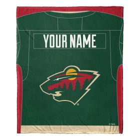 [Personalization Only] OFFICIAL NHL Jersey Personalized Silk Touch Throw Blanket - Wild
