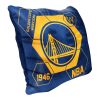 Warriors OFFICIAL NBA "Connector" Double Sided Velvet Pillow; 16" x 16"