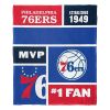 [Personalization Only] OFFICIAL NBA Colorblock Silk Touch Throw Blanket - Philadelphia 76ers